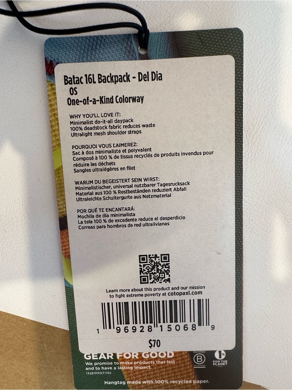 Cotopaxi Batac Del Día 16L Backpack One-of-a-Kind Multicolor Lightweight Daypack - Picture 6 of 6